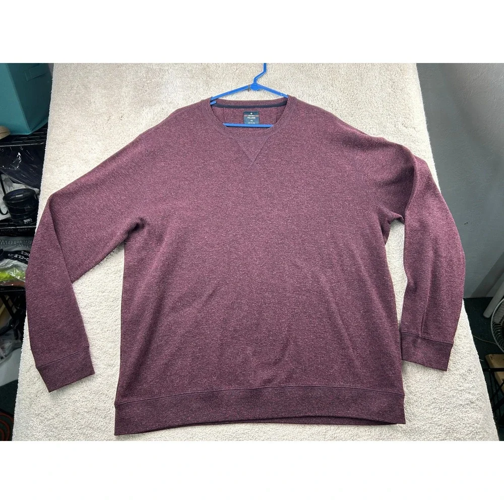 Member's Mark Heathered Pullover XXL Port Burgundy Crewneck Dadcore Casual Relax